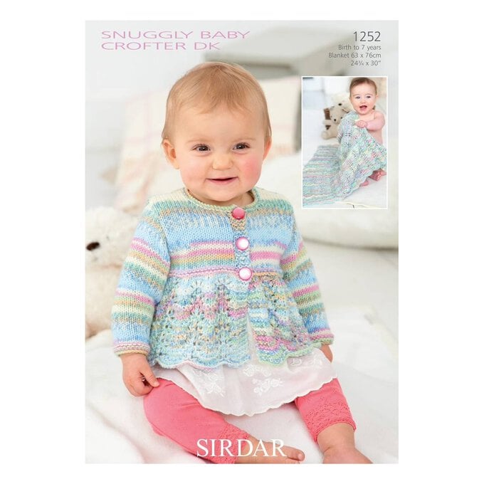 Sirdar Snuggly Baby Crofter DK Cardigan and Blanket Pattern 1252 image number 1