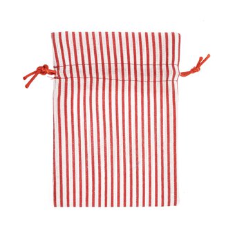 Red and White Striped Canvas Gift Bags 2 Pack