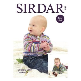 Sirdar Snuggly Baby Crofter DK Jumper and Cardigan Pattern 5155