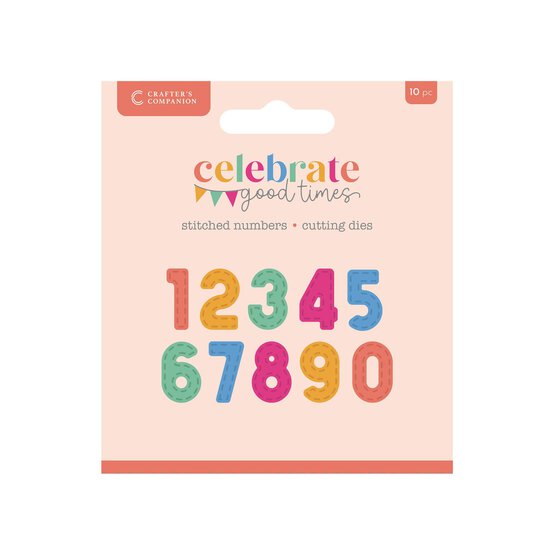 Crafter’s Companion Celebrate Good Times Stitched Numbers Die Set 10 Pieces image number 1