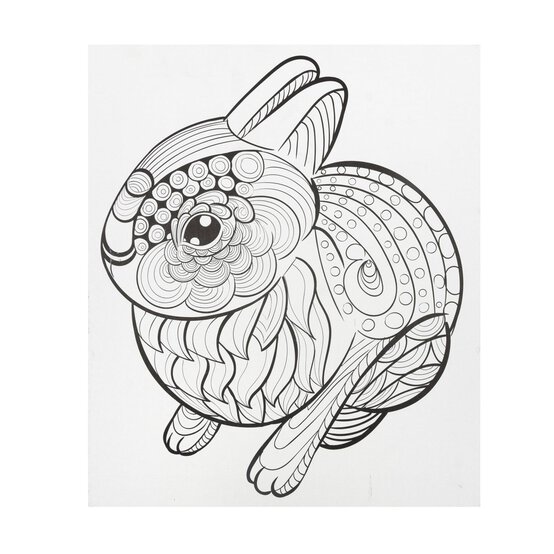 Rabbit Colour-in Canvas image number 1