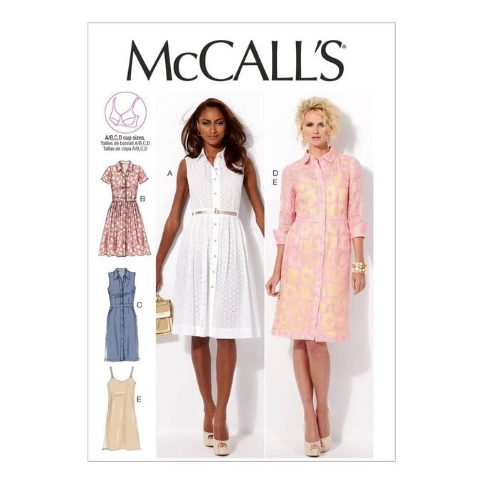 McCall’s Dress and Slip Sewing Pattern M6696 (8-16) image number 1