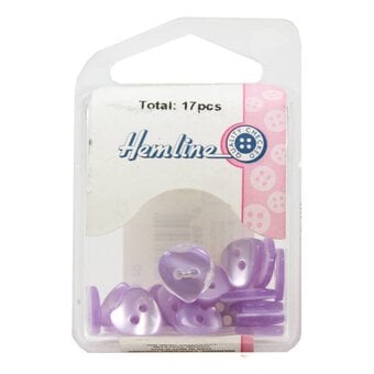 Hemline Lilac Basic Hearts Button 12 Pack image number 2