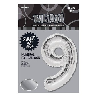 Extra Large Silver Foil 9 Balloon