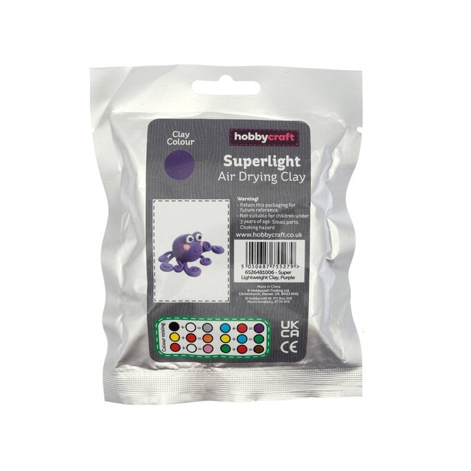 Purple Superlight Air Drying Clay 30g image number 1