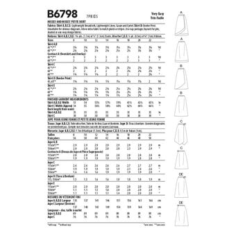 Butterick Petite Skirt Sewing Pattern B6798 (8-14)