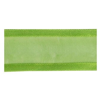 Lime Organza Satin-Edged Ribbon 25mm x 4m image number 2