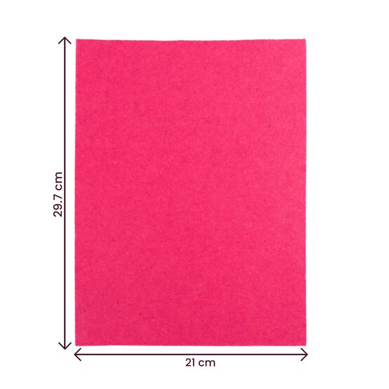 Bright Pink Polyester Felt Sheet A4 image number 4