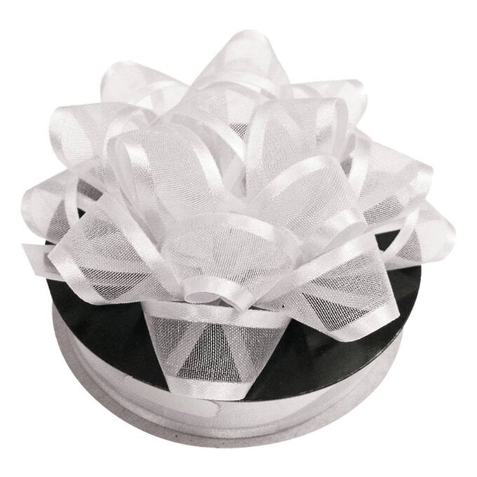 White Organza Bow and Ribbon 1.5cm x 2m image number 1