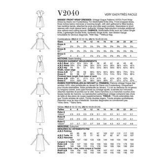 Vogue Women's Dress Sewing Pattern V2040 (U5 16-24)