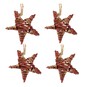 Red and Gold Lata Stars 7cm 4 Pack image number 1