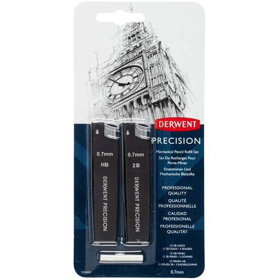 Derwent Precision Mechanical Pencil 0.7mm Refill Set image number 1