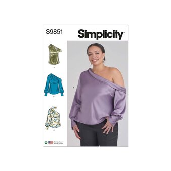 Simplicity Women's Tops  Sewing Pattern S9851 (M1 10-18)
