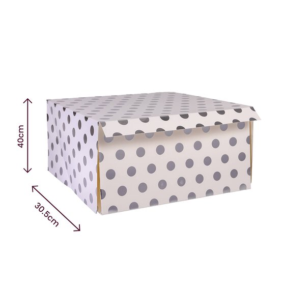 Silver Polka Dot Cake Box 12 Inches image number 4