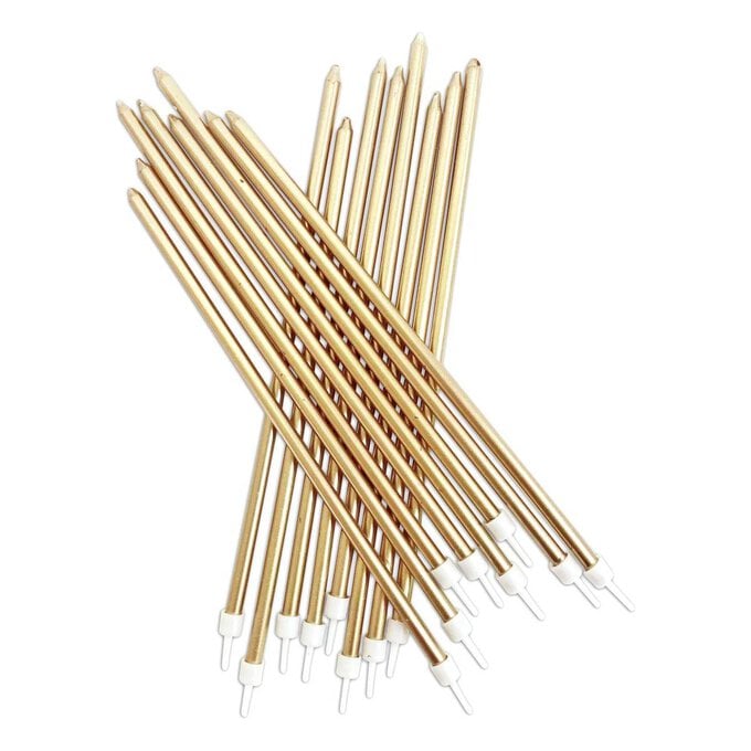 Gold Extra Tall Candles 16 Pack image number 1