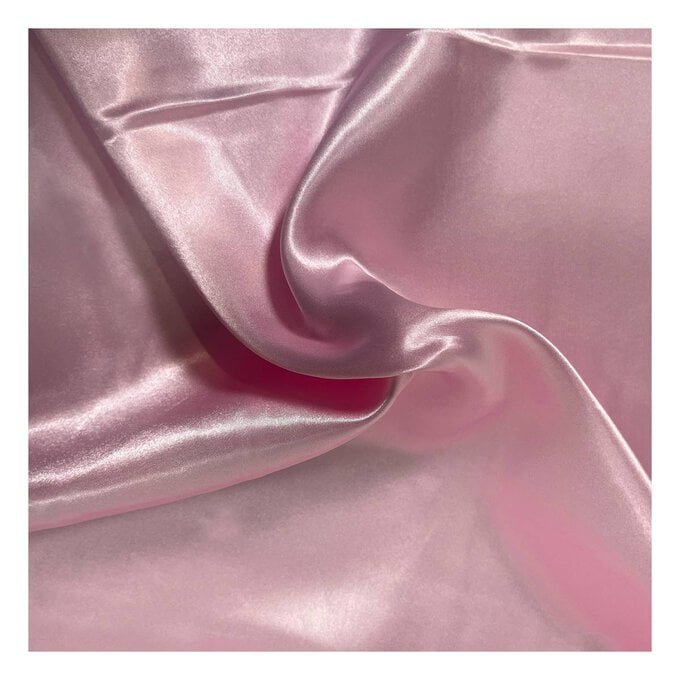 Pink Silky Satin Fabric by the Metre | Hobbycraft