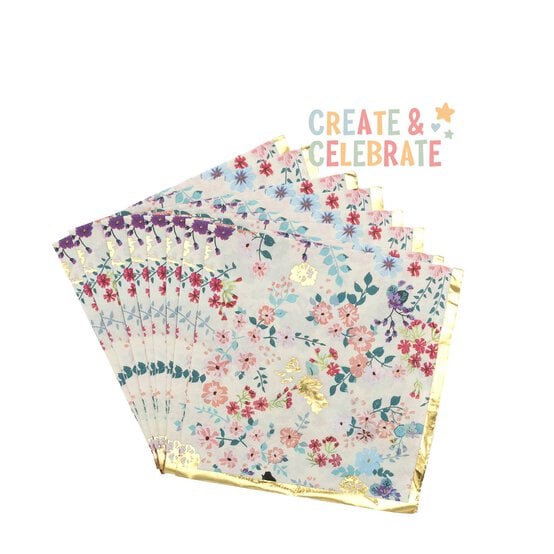 Create & Celebrate Ditsy Floral Paper Napkins 12 Pack image number 1