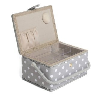 Grey Dot Medium Sewing Box