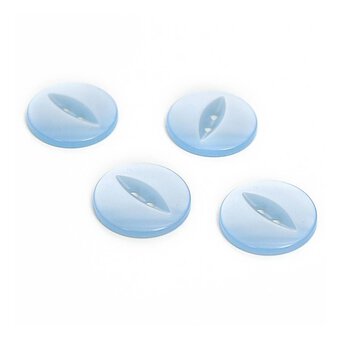 Hemline  Baby Blue Basic Fish Eye Button 4 Pack