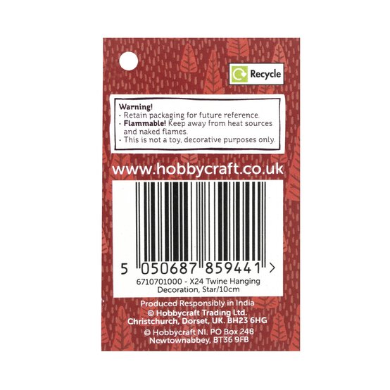 Hanging Twine Star Decoration 10cm image number 5