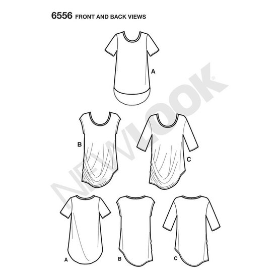 New Look Women's Easy Knit Tops Sewing Pattern 6556 image number 2