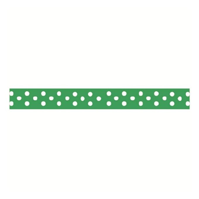 Lime Green Polka Dot Grosgrain Ribbon 9mm x 5m image number 1