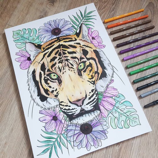 Tropical Dual Tip Brush Markers 6 Pack image number 6