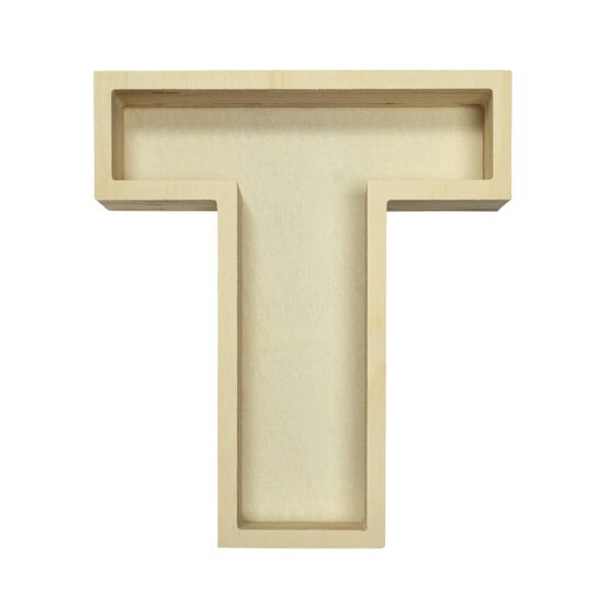 Wooden Fillable Letter T 22cm image number 2