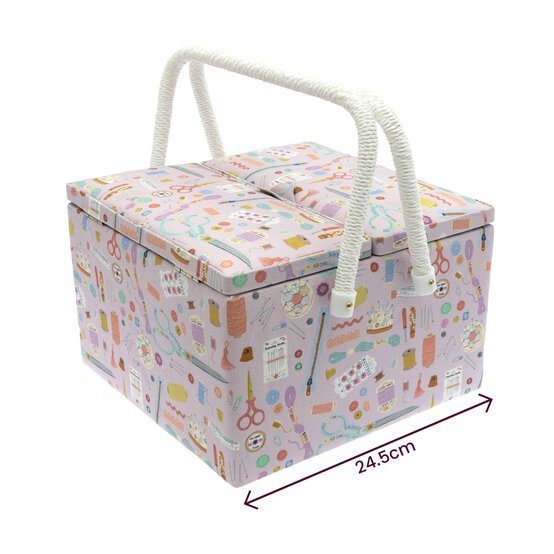Lilac Sewing Notions Twin Lid Sewing Box image number 8