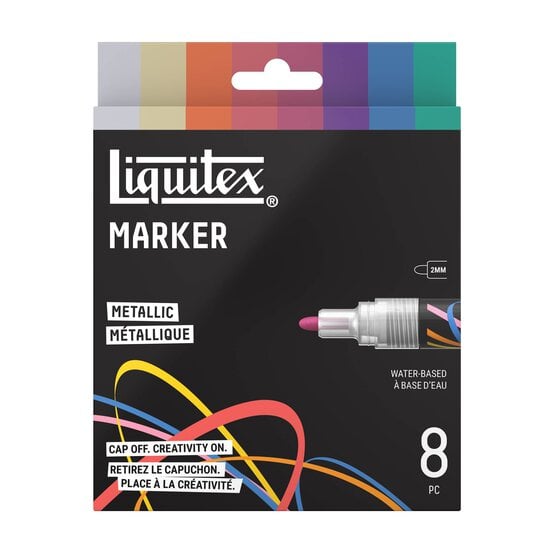 Liquitex Metallic Markers 2mm 8 Pack image number 1