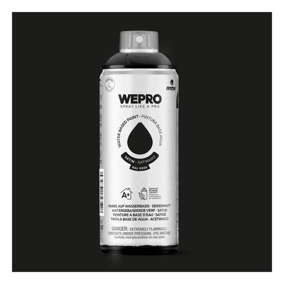 MTN WEPRO Cosmos Black Satin Water-Based Spray Paint 400ml image number 1
