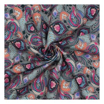 Artisan Decorative Paisley Cotton Fabric by the Metre
