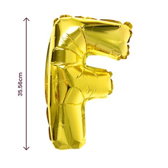 Gold Foil Letter F Balloon
