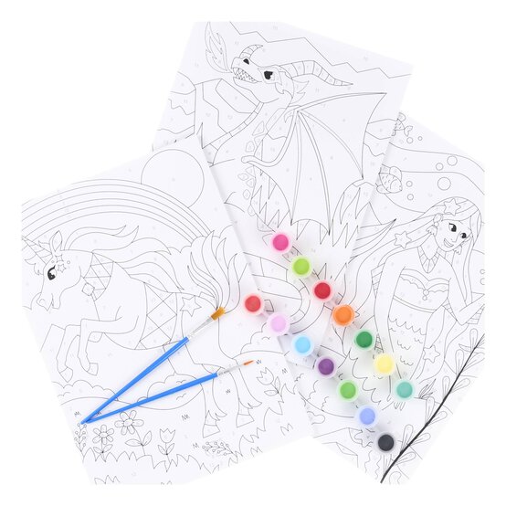 Mythical Creatures 3-in-1 Paint by Numbers image number 2