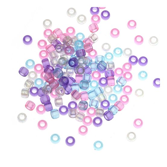 Pink, Purple and Blue Pony Beads 50g image number 1