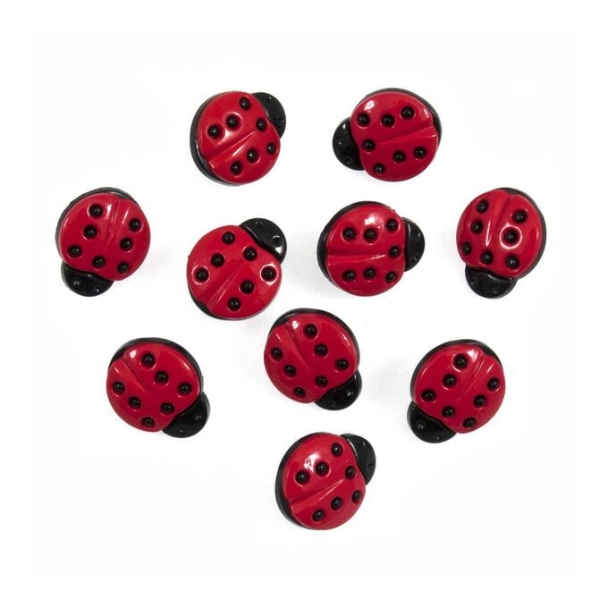 Trimits Red Ladybird Novelty Buttons 7 Pieces image number 1