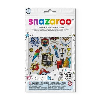 Snazaroo Pirate and Adventure Temporary Tattoos 20 Pack