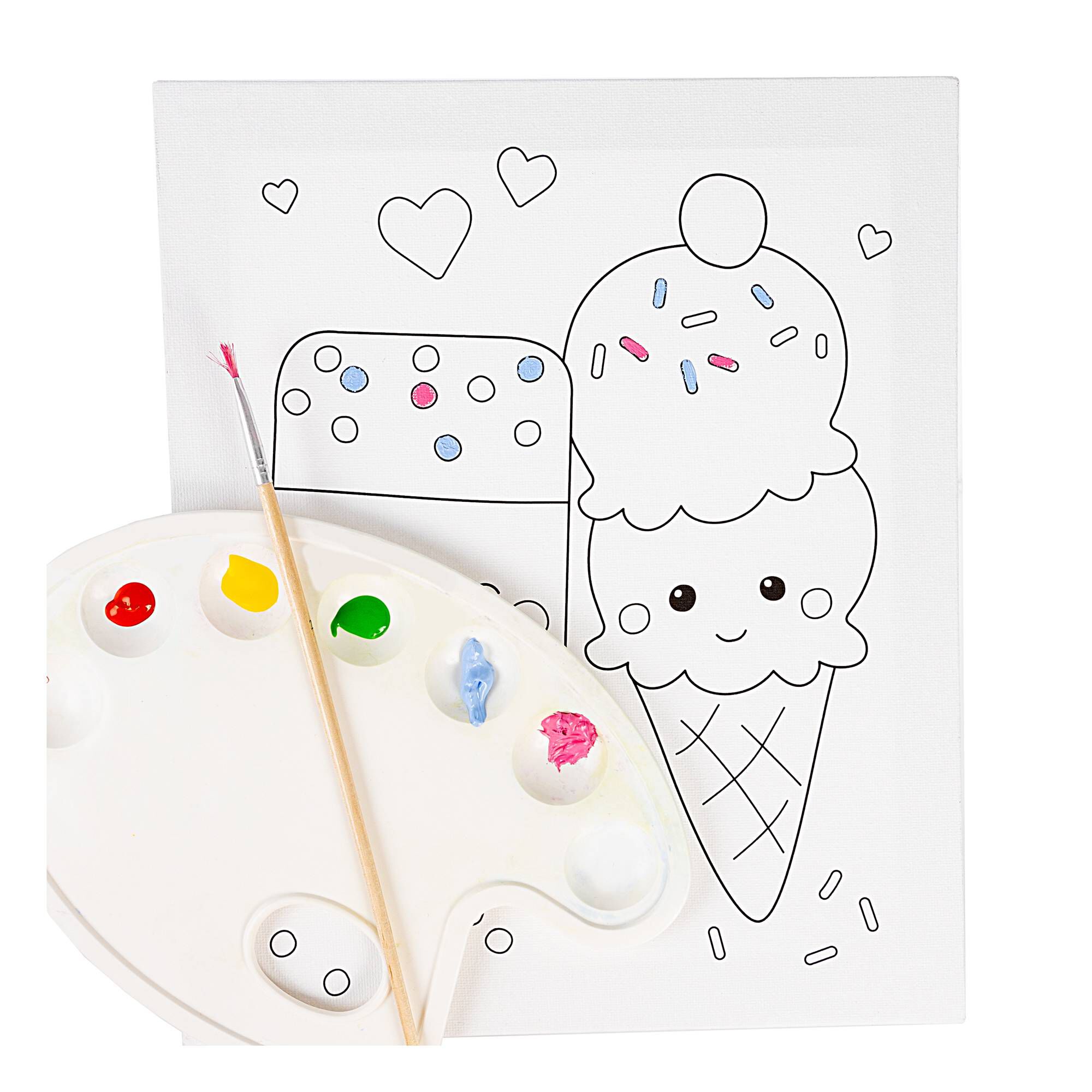 Ice Cream Colour-in Canvas | Hobbycraft