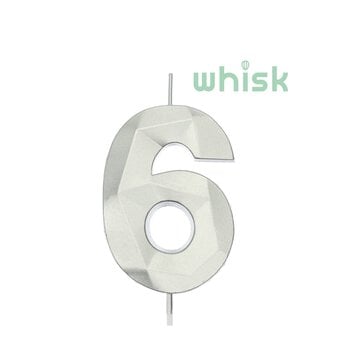 Whisk Silver Faceted Number 6 Candle