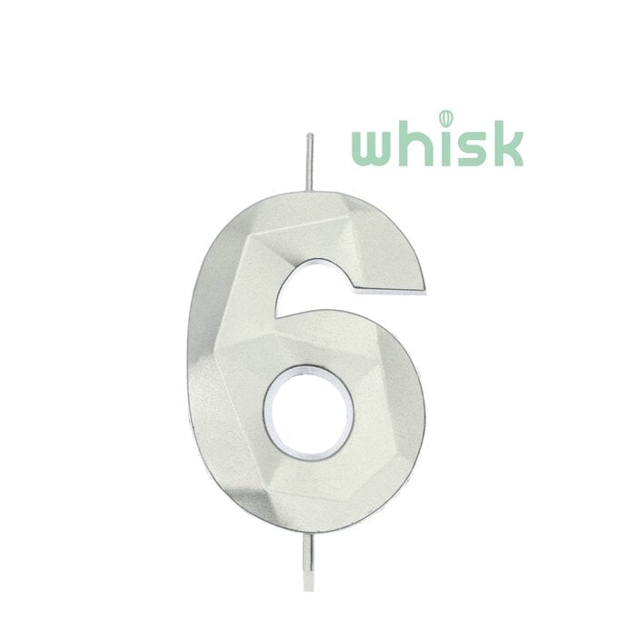 Whisk Silver Faceted Number 6 Candle image number 1