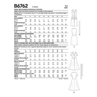 Butterick Dress and Belt Sewing Pattern B6762 (6-14)