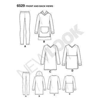 New Look Women's Tunic and Leggings Sewing Pattern 6529 image number 2