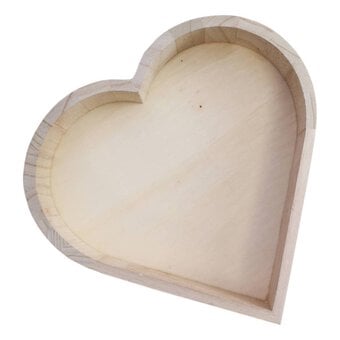 Wooden Heart Tray 20cm x 20cm x 5cm image number 2