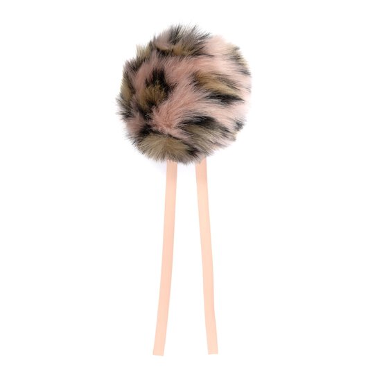 Pink Leopard Faux Fur Pom Pom 11cm image number 4