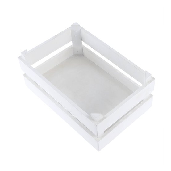 Mini White Wooden Crate 24cm x 16cm x 10cm image number 4