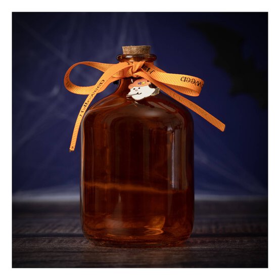 Orange Ghost Potion Bottle with Cork Top 13cm image number 1