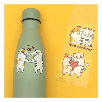 Kitty in Love Bottle Stickers