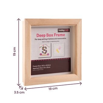 Light Wood Deep Box Frame 15cm x 15cm image number 4
