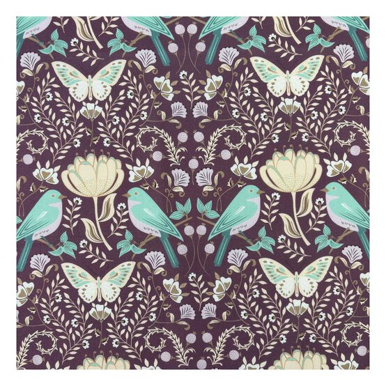 WI Garden Delight Mauve Cotton Fabric by the Metre image number 2
