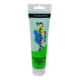 Daler Rowney System 3 Fluorescent Green Acrylic Paint 150ml